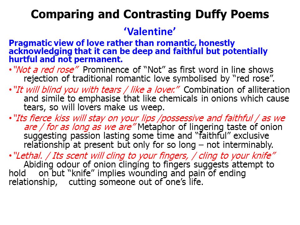 Love poem compare